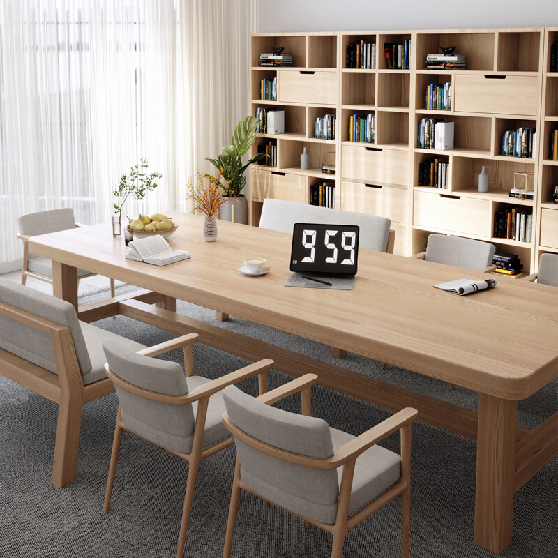 轻奢2022高品质新款客厅大书桌学习桌实木客厅大长书桌写字台学生家用