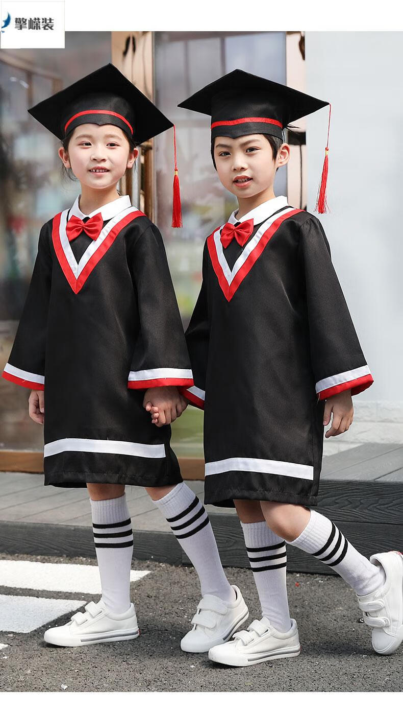 精选儿童博士服幼儿园学士服毕业照演出服毕业袍博士帽小学生毕业礼服