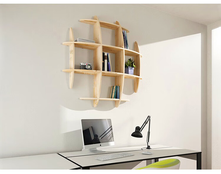 子木雅居挂墙式悬挂书架挂壁墙壁书架墙上置物架客厅墙面壁挂壁柜电视