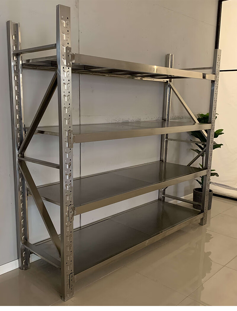 陌利不锈钢货架不锈钢重型仓储货架厨房商用多层置物架工厂实验室冷库