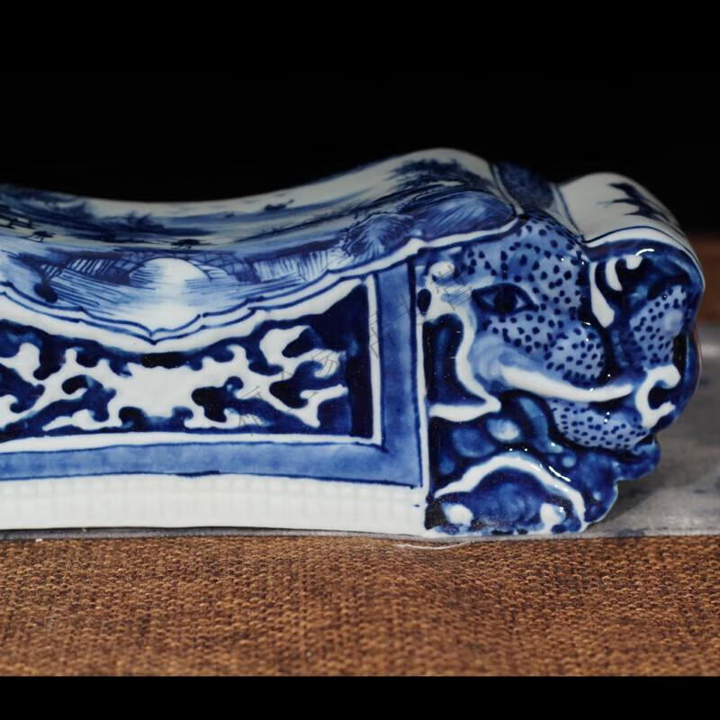 青花陶瓷枕景德镇手绘青花瓷枕头 高雅陶瓷枕头 仿官窑影青瓷器枕头