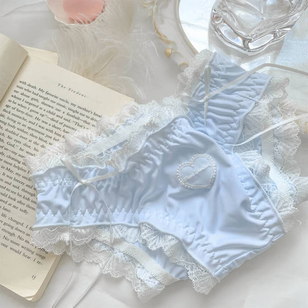 浪莎少女内裤爱心蕾丝夏季薄款情调性感凉感裆三角裤短裤头底裤衩学生