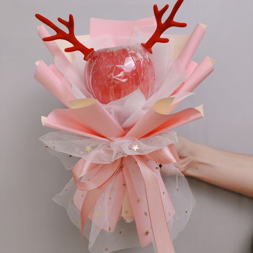 曌阁圣诞节礼物感平安夜手工材料包送女朋友闺蜜diy创意苹果花束圣诞