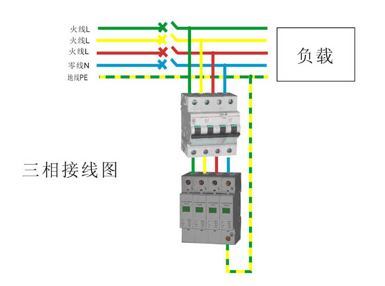 电源防雷模块接线图图片