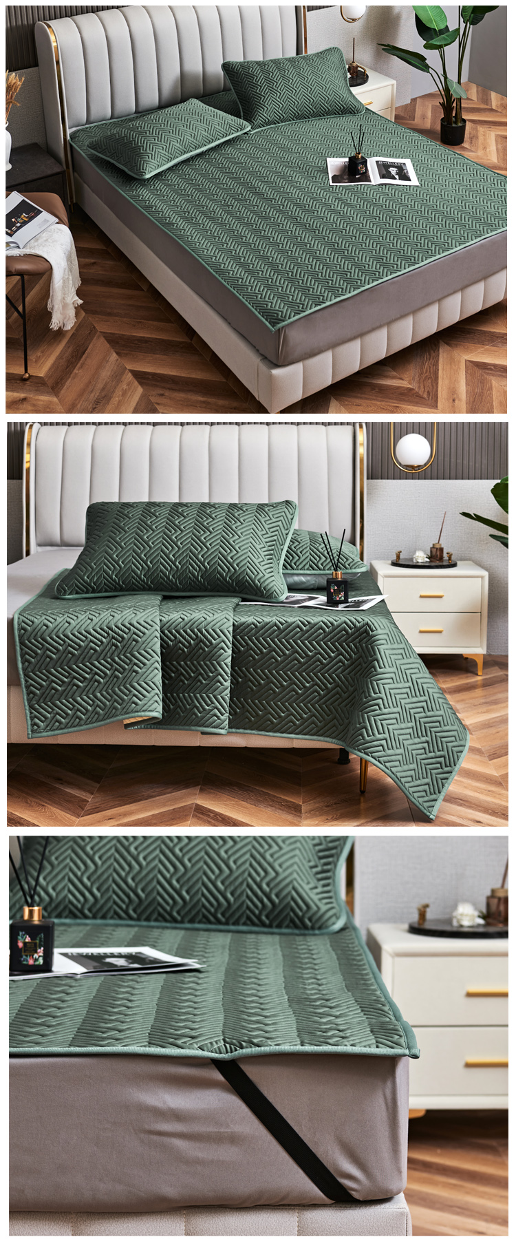 觉西施乳胶凉席 高端80s兰精天丝天然乳胶凉席三件套 夏季可水洗空调