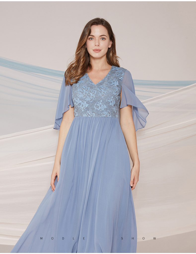 雅迪斯artis女装粉蓝色礼服连衣裙as1287020023如图40