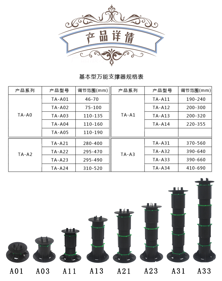 万能支撑器 可调节高度多尺寸适合上人打扫金牛座支撑定制 ta-a02 75
