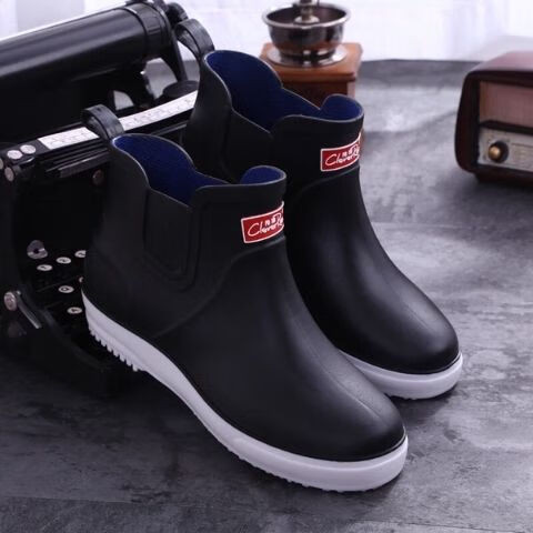 雨鞋男士时尚胶鞋防水鞋低帮水鞋短筒流行雨靴厨房水靴子夏防雨鞋蓝色