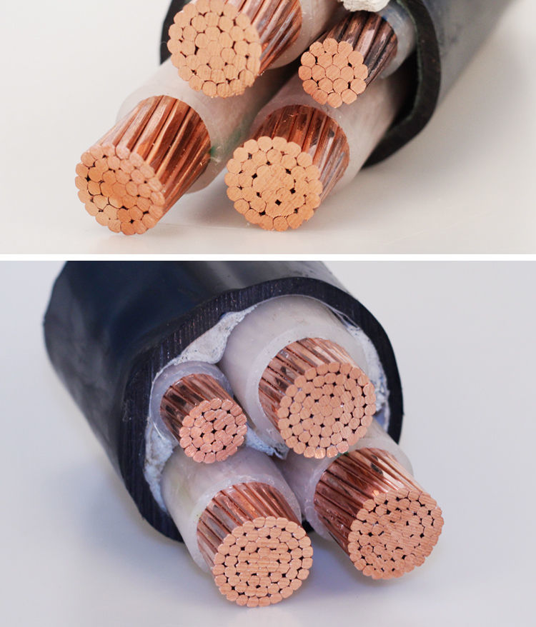 4 5芯50 70 95 120 240平铠装户外工程电缆线 国标yjv3*25 1*6(10米)