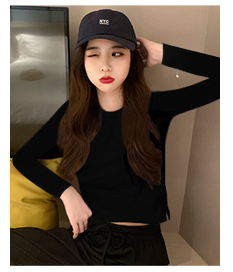 衣服男潮流夏天女生露肚脐短上衣超短小个子黑色短款上衣女高腰露脐