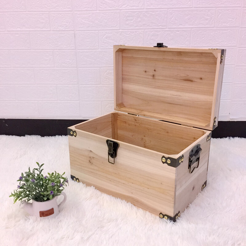 复古原木箱带锁实木箱定制仿古箱子装饰旧木箱超大号储物箱收纳箱