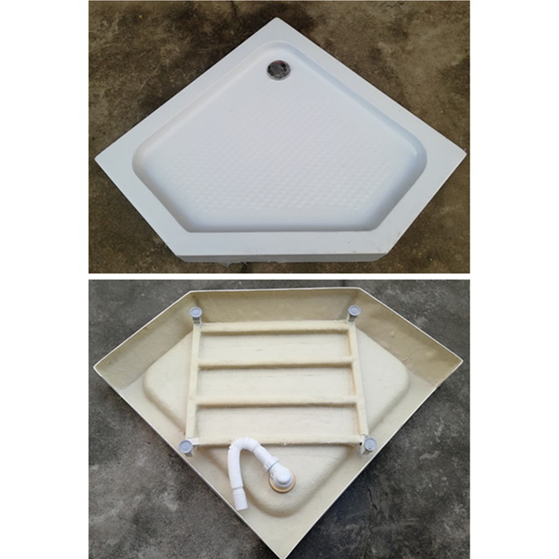 淋浴房底盆带下水器整体简易淋浴房底座扇形淋浴江浙沪皖 90x70x15cm