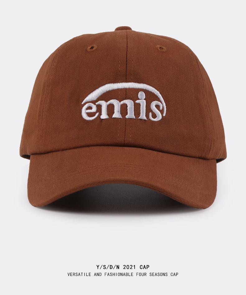 高品质棒球帽女2021新款韩国同款绿色字母emis潮牌男棒球帽子休闲夏季