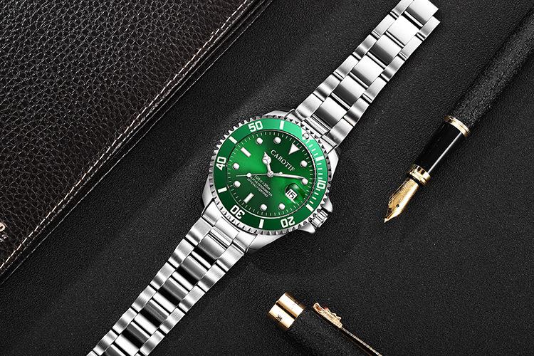 卡罗蒂夫黑绿水鬼手表男士全自动机械表防水2019新款