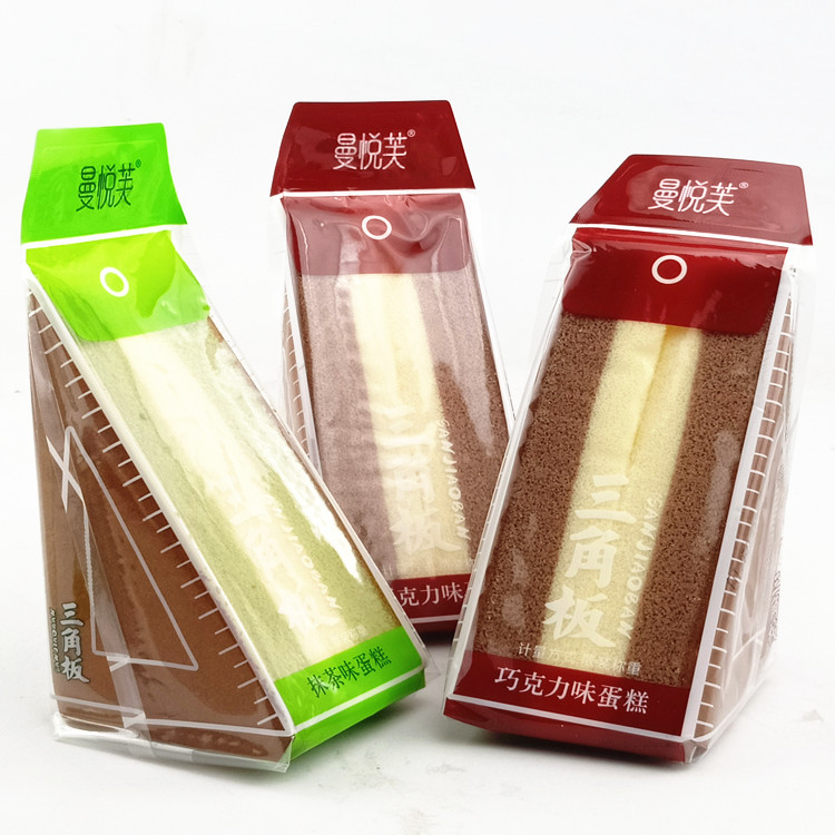 曼悦芙三角板巧克力抹茶味蛋糕早餐点心代餐糕点小吃整箱4斤 巧克力味