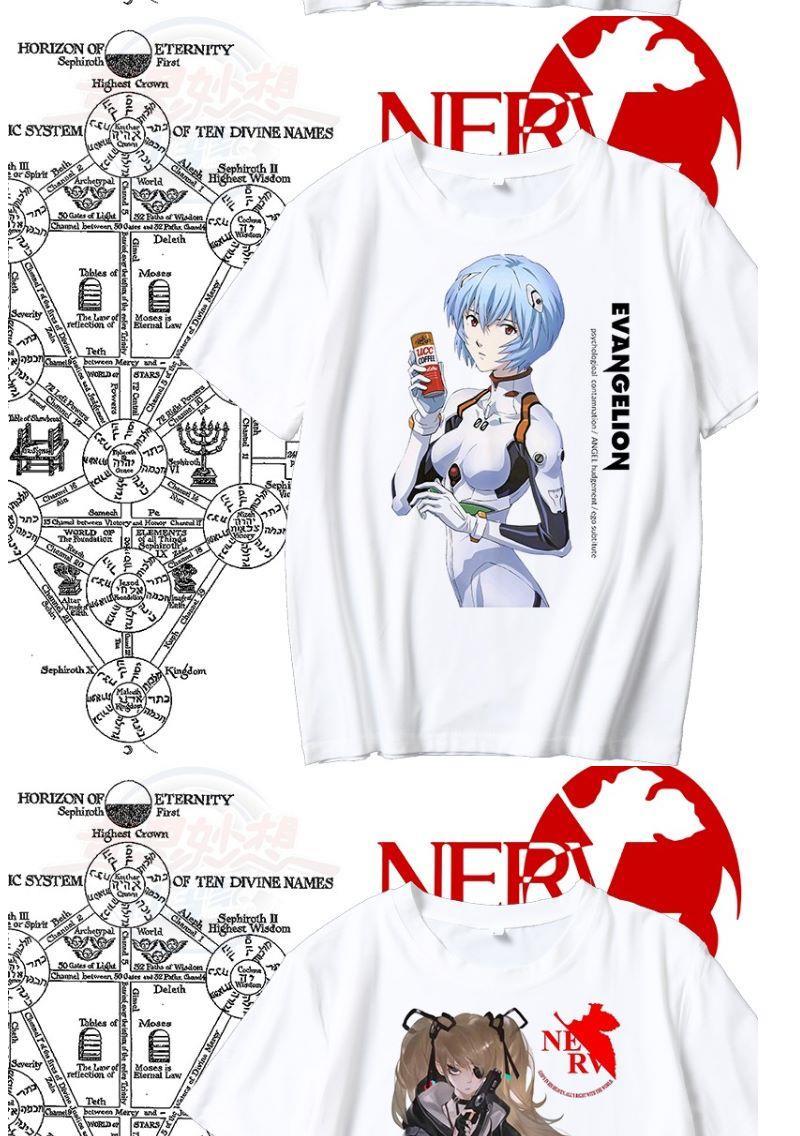 奴风eva新世纪福音战士短袖t恤明日香动漫周边衣服男女情侣衫上衣夏1