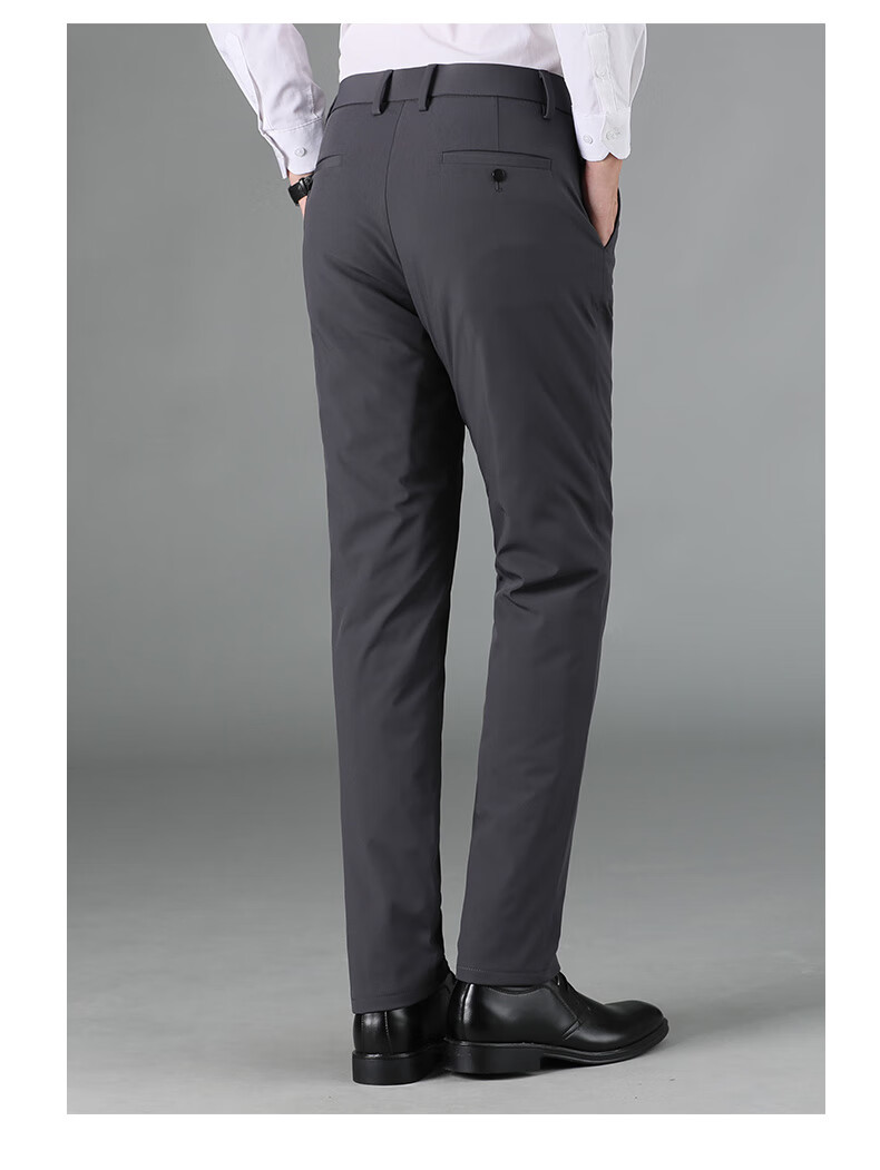YAYA Men's 90% Goose Down Insulated Winter Suit Pants Thick Fleece Lined Straight Leg Trousers 13