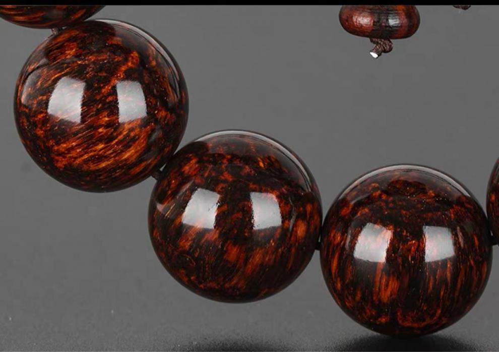 0印度小叶紫檀鬼脸瘤疤手链108老料佛珠男女 15mm*15颗【小叶紫檀】需