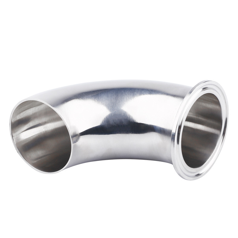 304316不锈钢卫生级单卡弯头单边卡箍式快装90度单卡单焊卡盘式30419