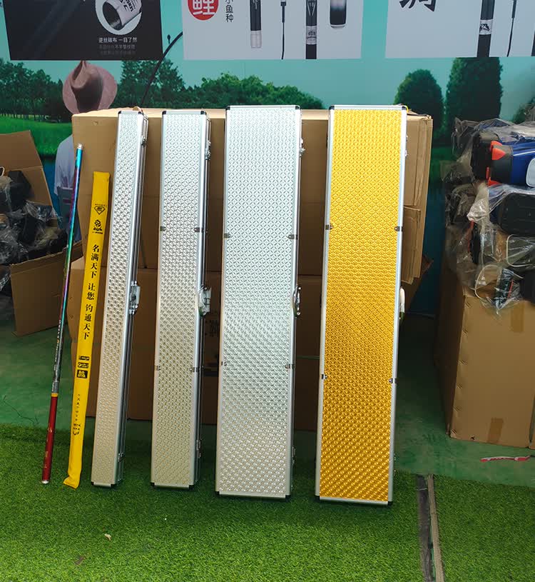 垂钓精选新款优品铝合金鱼竿包鱼杆箱金属硬壳垂钓箱工具箱仪器收纳箱
