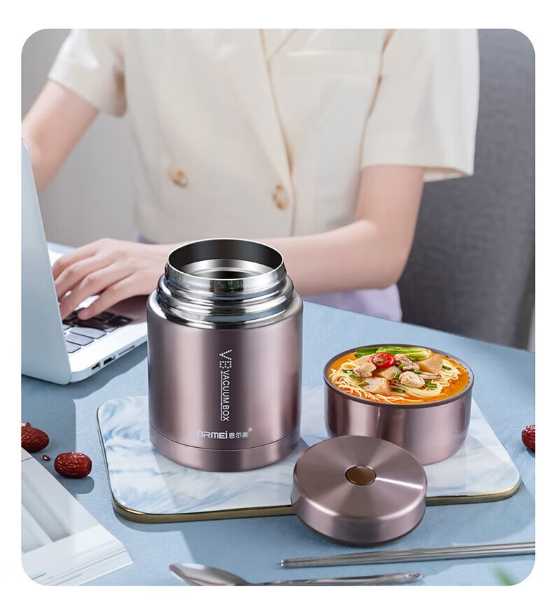 德国焖烧杯女316不锈钢闷烧怀大容量焖粥神器便携保温桶壶罐 红色