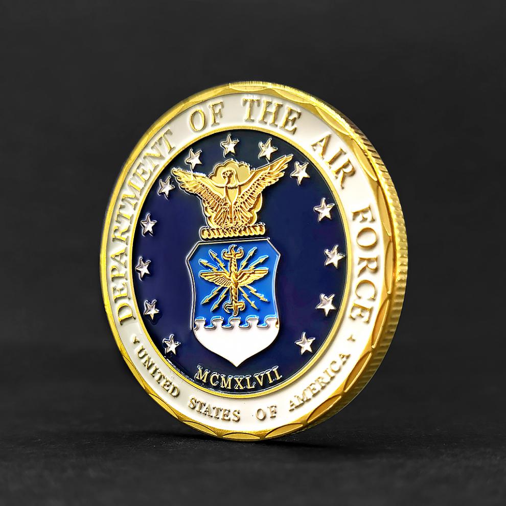 欧殿oudian美国空军挑战币华盛顿军事徽章纪念币收藏镀金币创意徽章