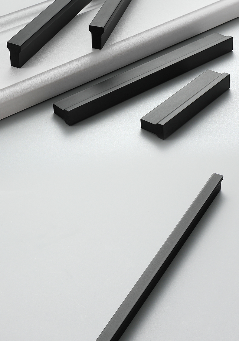 柜门拉手通体衣柜门加长条拉手金色轻奢现代简约橱柜黑色通顶柜门把手