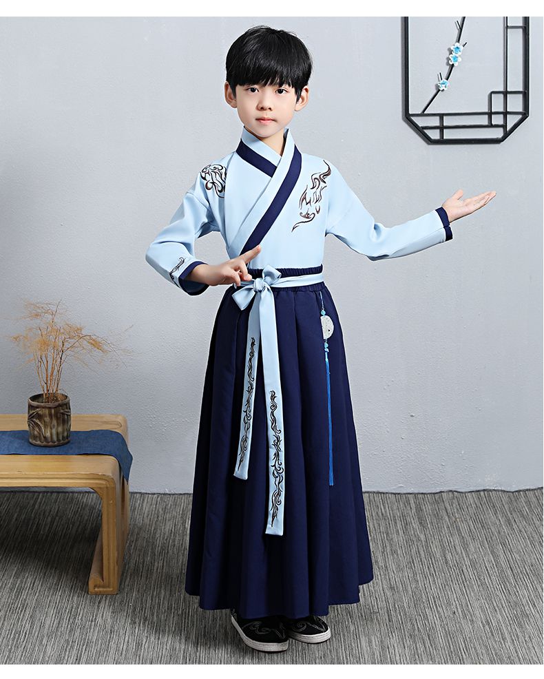 brangdy儿童汉服男古装男童儿童汉服男童古代唐装春季中国风古装少爷