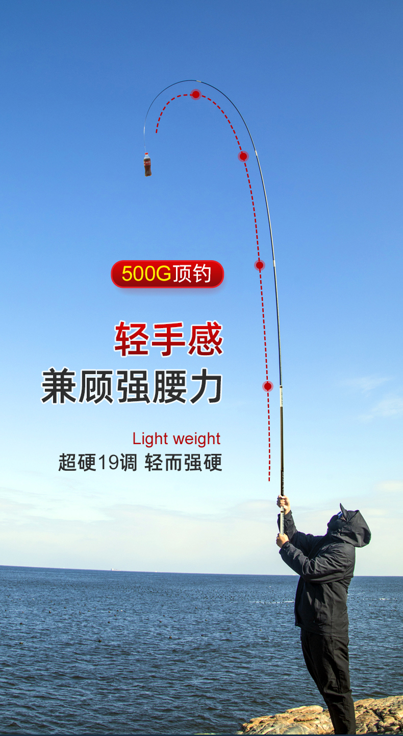2022新款名人堂十大汉鼎雷神钓鱼竿手杆超轻超硬28调19调台钓竿大物杆