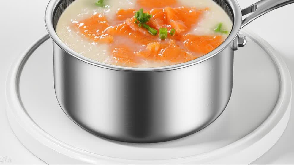 2022新款 茄宝娜雪平锅日本进口宝宝辅食锅婴儿煎煮一体奶锅不粘锅316