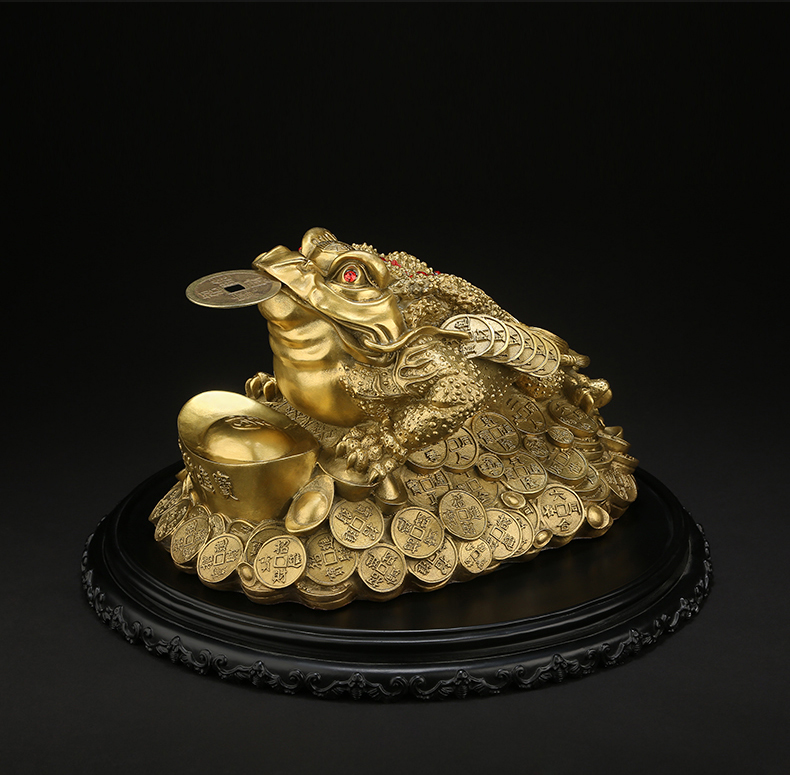 金蟾蜍招财摆件开业大吉摆件铜金蟾三足金蟾蜍店铺开业礼品客厅酒柜