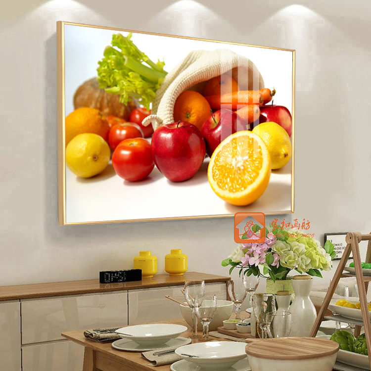 皓涛餐厅饭厅厨房挂画墙画现代简约水果花卉装饰画无框画壁画单幅140