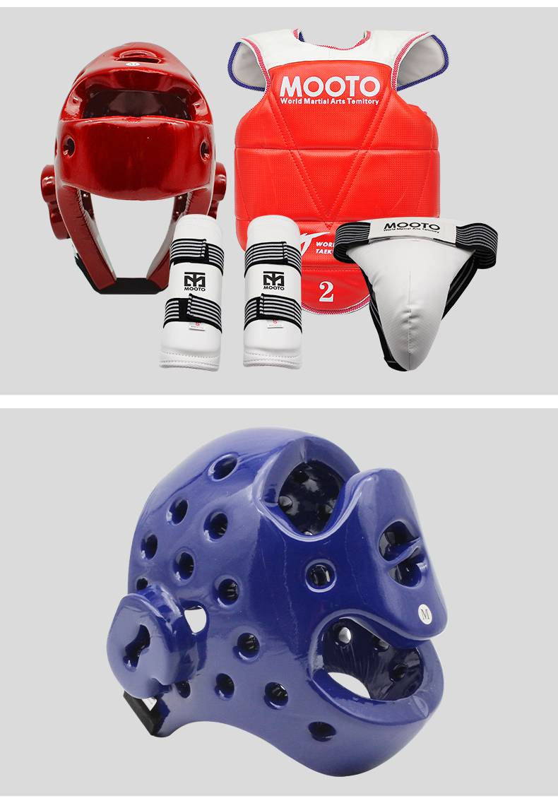 跆拳道护具全套儿童六七八九件套头盔面罩竞技训练实战套装5号护具9