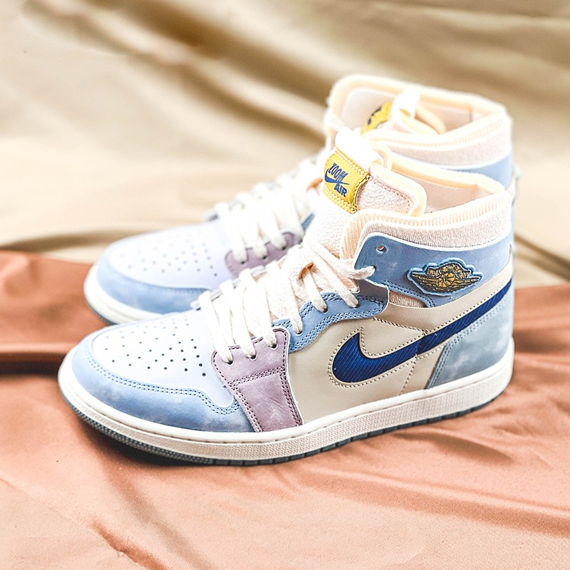 潮nike耐克aj1篮球鞋男鞋airjordan1zoom米蓝色马卡龙休闲鞋板鞋dq