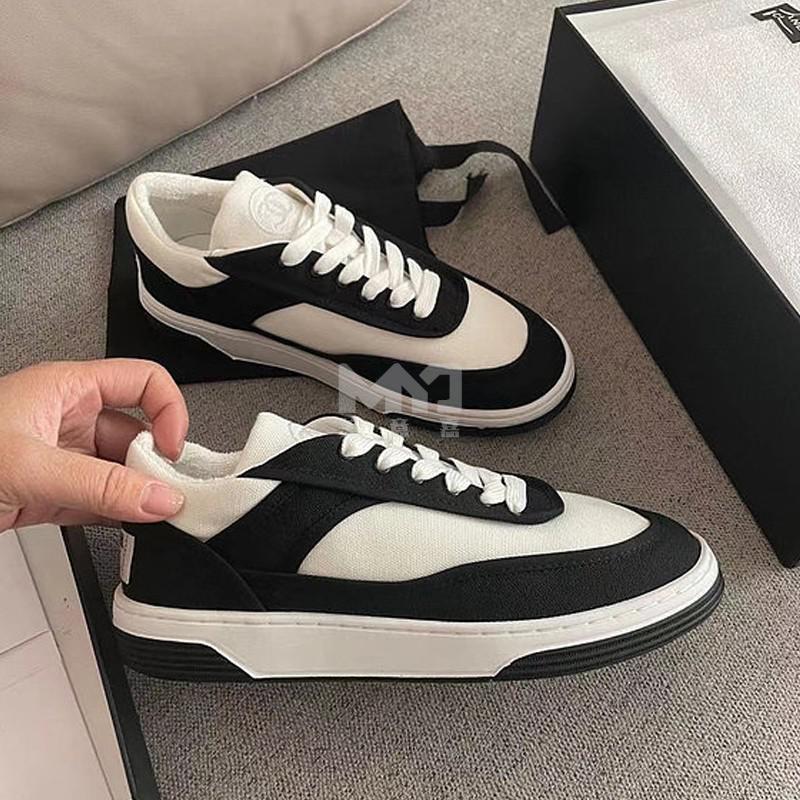 chanel香奈儿女士双色低帮板鞋运动鞋预售代购g37488x56157k2830粉色