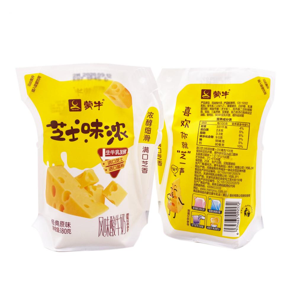 蒙牛芝士味浓酸奶180g/袋风味酸牛奶芝士袋装酸奶 180gx6袋