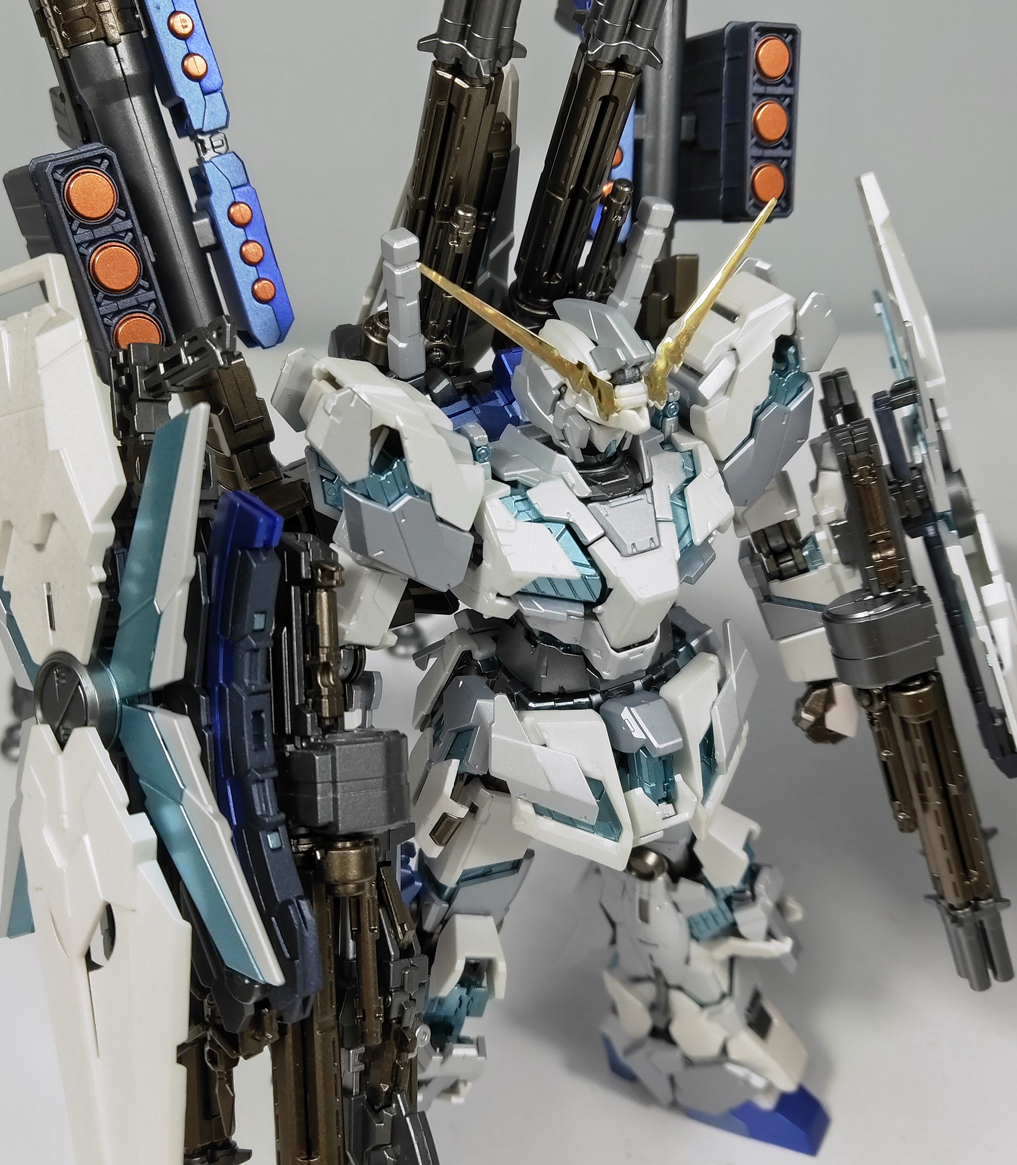 定制rg全装备独角兽模动魂合金着色高达敢达拼装模型rg全装备独角兽