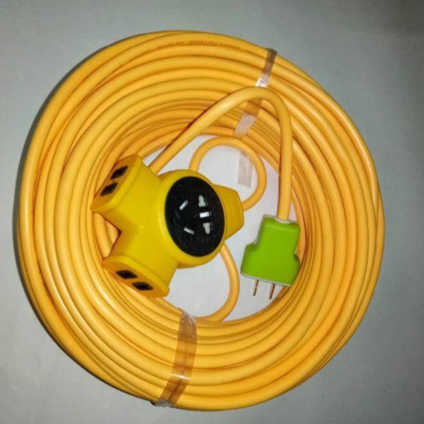 充电延长线耐热皮线双线电线地拖二芯电工工地三插电瓶车拖线缠绕文初