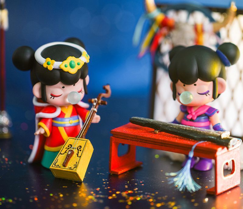 国潮盲盒玩具女孩古风网红娃娃软胶鼻涕泡公仔摆件礼品钥匙扣 国潮