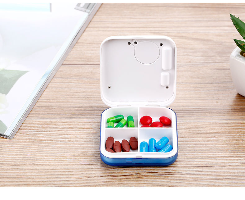 夏豹震动语音智能电子药盒七格药盒提醒器老年人礼品盒电子药盒定时器