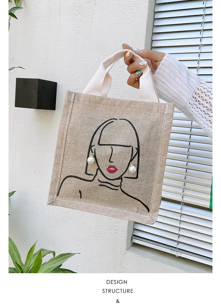 手提袋麻布袋自制涂鸦diy材料包涂色袋手工编织包手提学生手绘大容量