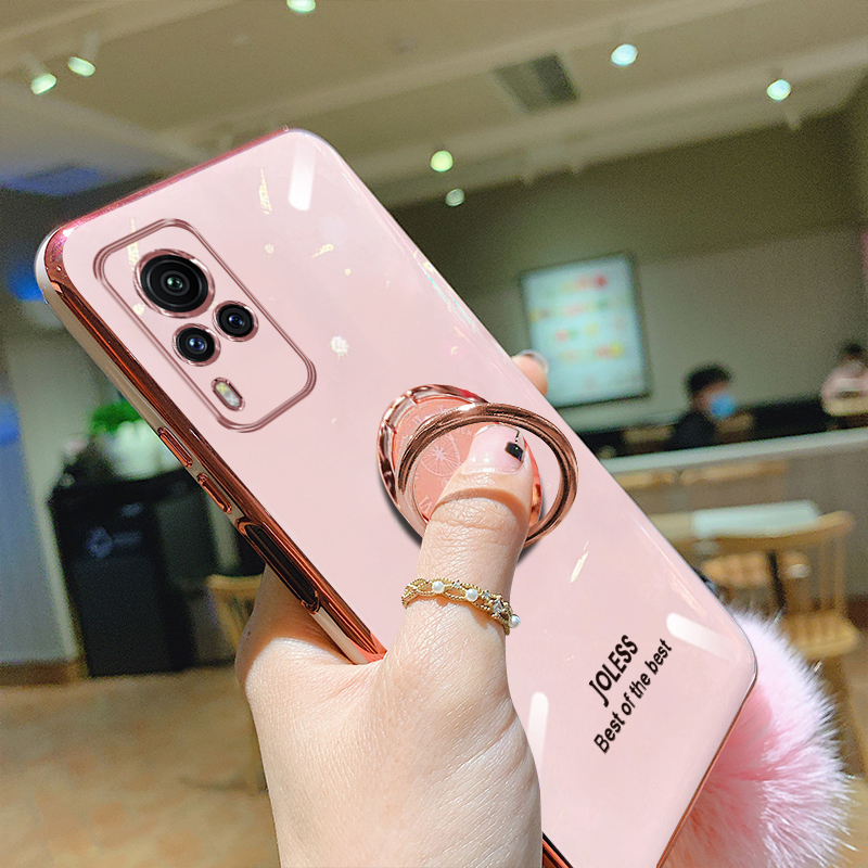 vivox60手机壳秋冬新款毛绒毛球vivox60pro全包镜头x60硅胶防摔保护套