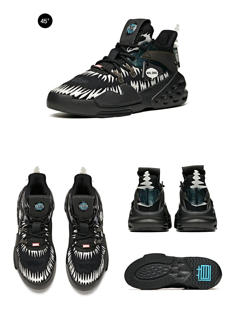 安踏男鞋子板鞋2021春季新款毒液联名休闲板鞋耐磨缓震时尚板鞋