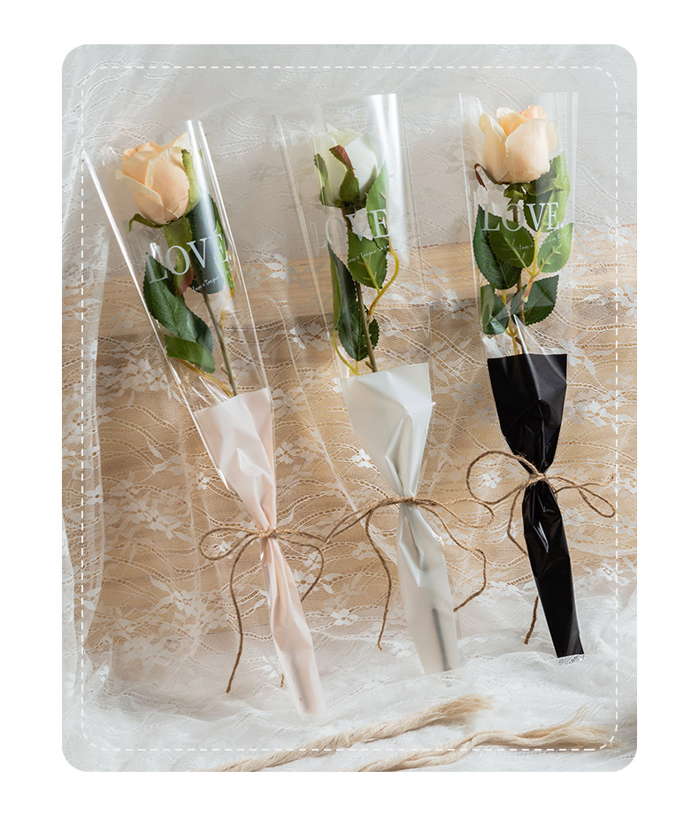 520单枝袋单支玫瑰花包装袋单只花束包花袋透明花袋子花店包装材料花