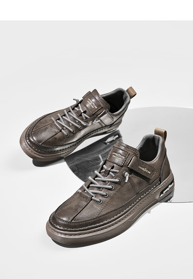 固特异男鞋时尚休闲潮鞋低帮免系带鞋子男青年日常百搭板鞋个性小黑鞋