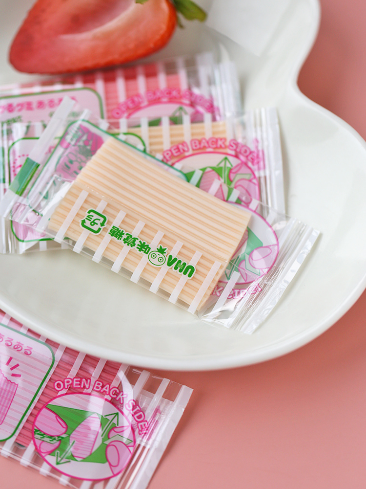 晨臻日本进口uha味觉糖萨可爱超长条手撕糖水果果汁软糖网红零食袋装7