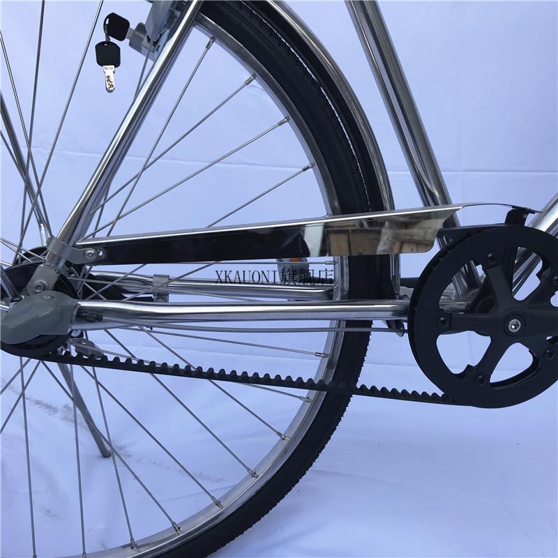 2022新款丸石无链条自行车出口日本自行车皮带传动无链条内变速复古