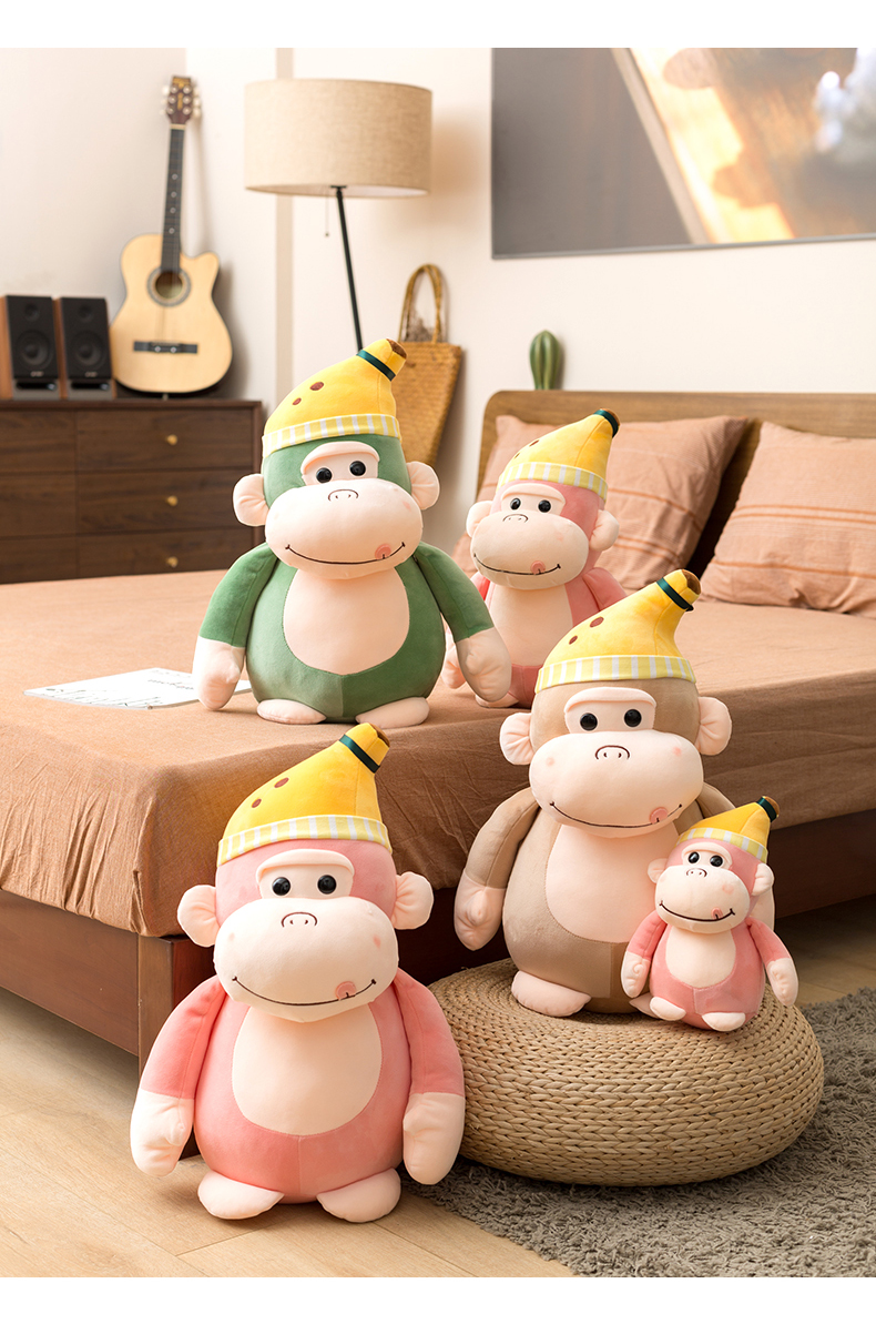 大猩猩公仔抱枕黑金刚小猴子毛绒玩具玩偶大猩猩宝宝公仔可爱布娃娃