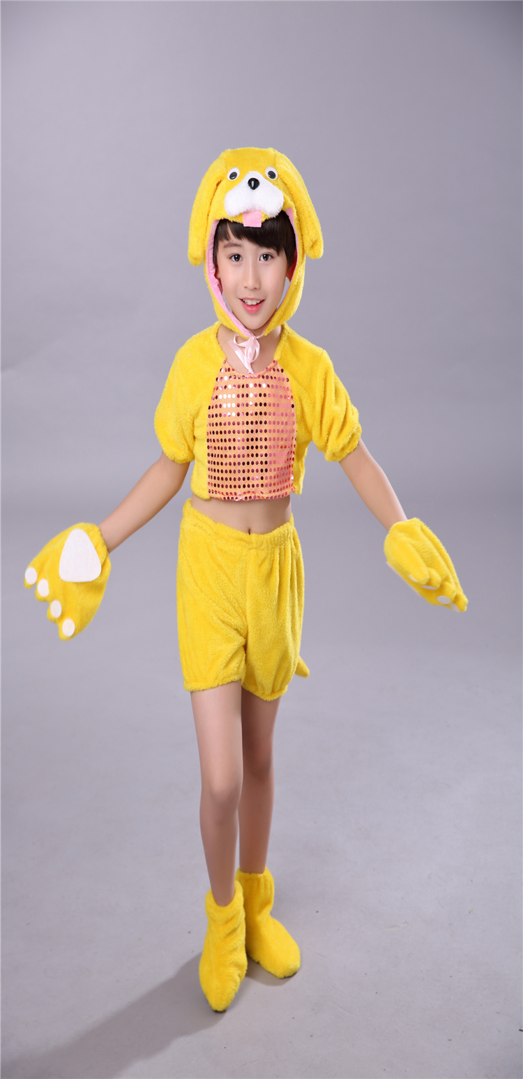 六一儿童表演服装动物服狗狗演出服装夏季新短袖分体幼儿园合唱服 男
