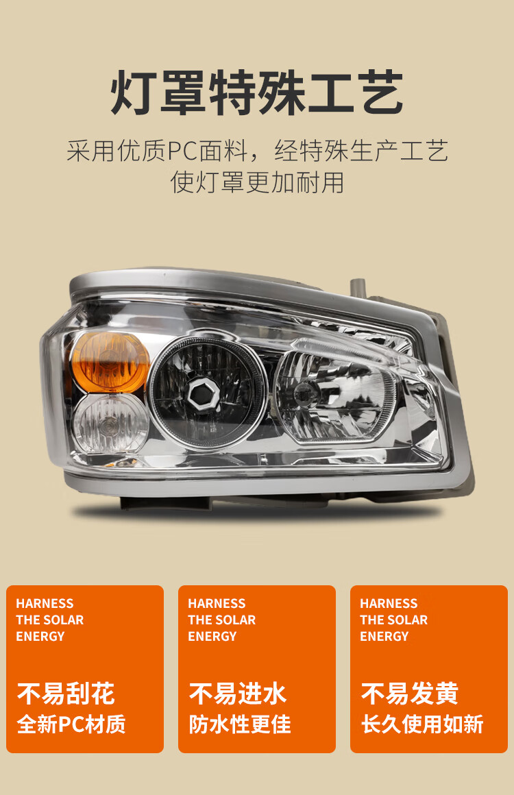 旁恩适用中国重汽豪沃大灯总成自卸车搅拌车货车配件全led前大灯改装